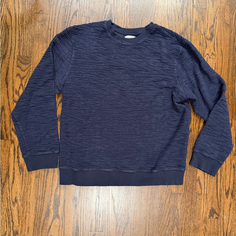 Sol Angeles Men's Blue Textured Stripe Crew Sweatshirt NWOT M Medium